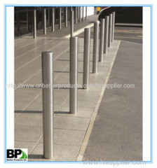 Road Safety Yellow Powder Coated Galvanized Steel Bollards