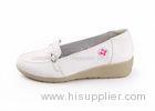 White color Embossed leather best medical shoes for nurse TPR outsole shoes