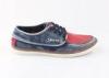 Custom Red Blue Denim Men Casual Shoes Large Size Wide Width Light Weight