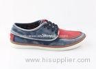 Custom Red Blue Denim Men Casual Shoes Large Size Wide Width Light Weight