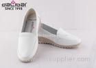 Genuine leather slip on wedge heel nurse work shoes with pig skin lining for women