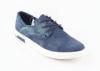 Lace Up Canvas Deck Shoes Navy Blue Walking Sneakers Footwear Denim Upper