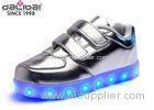 Magical Strape Silver Childrens LED Shoes Running Luminous Lighting Sneakers