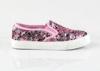 Colorful Pink Sequins Female Girls Canvas Slip On Shoes Fashion OEM / ODM