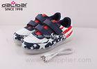American Flag Low Cut Childrens LED Shoes Remote Control / USB Charging