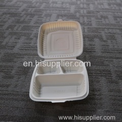 Disposable Bagasse Food Box 3 Compartments/100% Biodegradable Bagasse Dinnerware