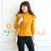 100% merino wool turtleneck cable sweater for women