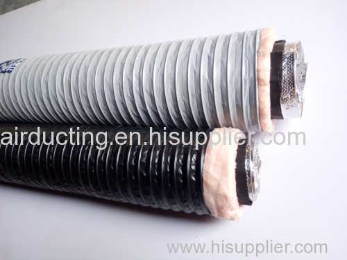 Thermal insulation and accoustic flexible spiraL air duct with helix wire