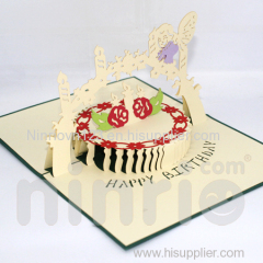 Birthday cake Pop Up Card Handmade Greeting Card