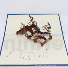 Cyclist team Pop Up Card Handmade Greeting Card