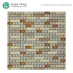 Square Ceramic Rectangle China Glass Mix Natural Stone Mosaic Tile Backsplash