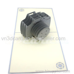 Digital camera-3d card-handmade card-pop up card-birthday card-greeting card-laser cut-paper cutting