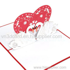 Swan couple 3-3d card-handmade card-pop up card-birthday card-greeting card-laser cut-paper cutting