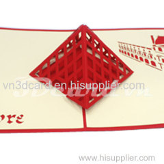 Louvre Museum-3d card-building card-birthday card-pop up card-handmade card-greeting card-laser cut-paper cutting