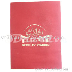 Wembley Stadium-pop up card-handmade card-birthday card-stadium card-3d card-laser cut-paper cutting