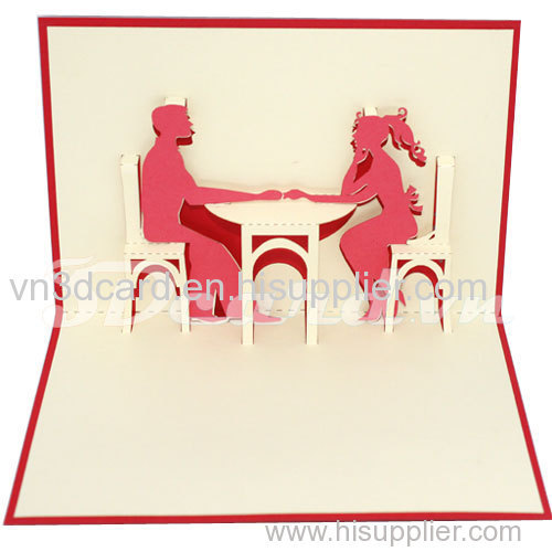 A date-3d card-handmade card-love card-greeting card-laser cut-paper cutting-pop up card