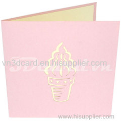 Cupcake-3d card-pop up card-handmade card-birthday card-greeting card-laser cut-paper cutting