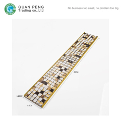 Border Design Golden Select Crystal Glass And Aluminum Stainless Steel Mosaic Wall Tiles