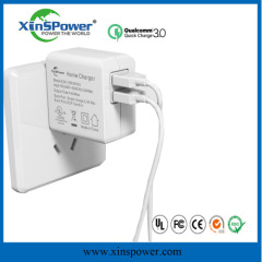 SHENZHEN xinspower 2 usb ports new fashion multifunctional US PLUG usb charger