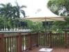 Stainless Steel Iron Base Double Patio Umbrella Waterproof Middle Pole Deck Parasol