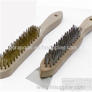 Brass Bristle Wooden Handle Wire Brush