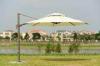 Big White Aluminum Double Patio Umbrella 3.5 M Cantilever Parasol With Heavy Granite Base