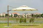 Big White Aluminum Double Patio Umbrella 3.5 M Cantilever Parasol With Heavy Granite Base