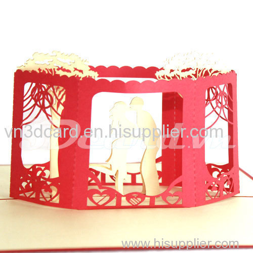 Wedding 2-wedding card-wedding invitation-3d card-handmade card-pop up card-laser cut-paper cutting