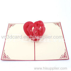 Sweet heart-love card-valentine card-3d card-pop up card-handmade card-greeting card-laser cut-paper cutting