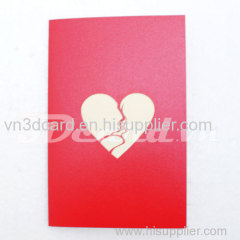 Sweet heart-love card-valentine card-3d card-pop up card-handmade card-greeting card-laser cut-paper cutting