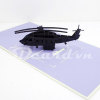 Black hawk helicopter-3d card-handmade card-pop up card-birthday card-laser cut-paper cutting