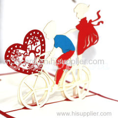 Love Bike-3d card-pop up card-handmade card-birthday card-greeting card-laser cut-paper cutting