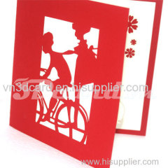 Love Bike-3d card-pop up card-handmade card-birthday card-greeting card-laser cut-paper cutting