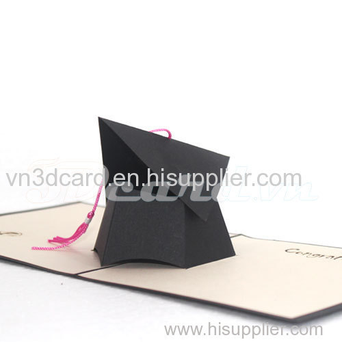 Graduation Hat-3d card-handmade card-birthday card-greeting card-congratulation card-laser cut-paper cutting