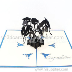 Graduation Hats-3d card-pop up card-handmade card-birthday card-congratulation-laser cut-paper cutting