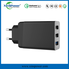 shenzhen xinspower 5V 2.4A Qualcomm functional 3 Ports EU plug Charger