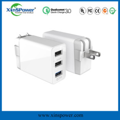 shenzhen xinspower 5V 2.4A Qualcomm HOT SALE functional 3 Ports US plug Charger