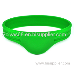 Double Groove Half Round RFID Silicone Wristband