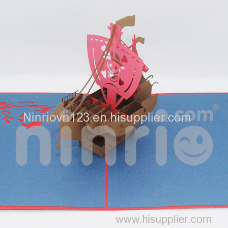 Virking ship 3d pop-up card