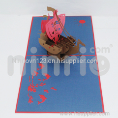 Virking ship 3d pop-up card
