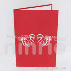 Swan couple 3d pop-up card