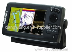 Lowrance 000-10967-001 Elite-7 HDI Chartplotter/Fishfinder with Basemap and 50/200-455/800 KHz Transom Mount Transducer