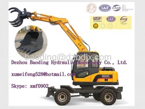 2017 Hot sale small wheel excavator machine in China with competitive price