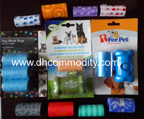 dog poop bags/dog waste bags/pet care bags/Doggy poop clean up bag/Doggie Bags With Dispenser/ Doggie Bags