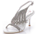 Stiletto heel open toe ladies dress sandals with diamonds