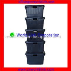 Top Quality With Lid Stackable Moving Plastic Solid Crate