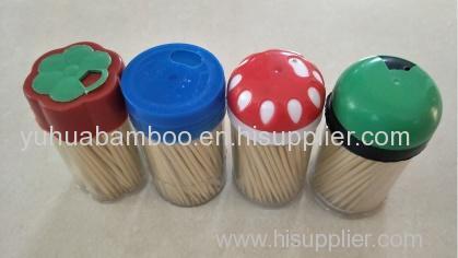 2.0*65mm colored custom wrapping cellophane bamboo and wooden toothpicks