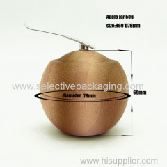 50G BAMBOO APPLE JAR WITH SPOON