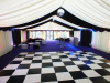 black and white weddings dance floor