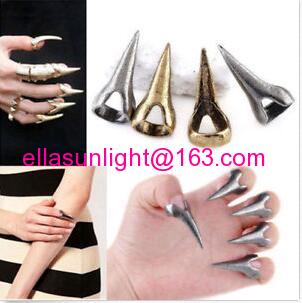 10 Retro Punk Rock Gothic Talon Nail Finger Claw Spike Rings Various styles